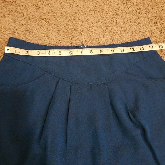 Blue 2-pocket midi skirt - Picture 2 of 7